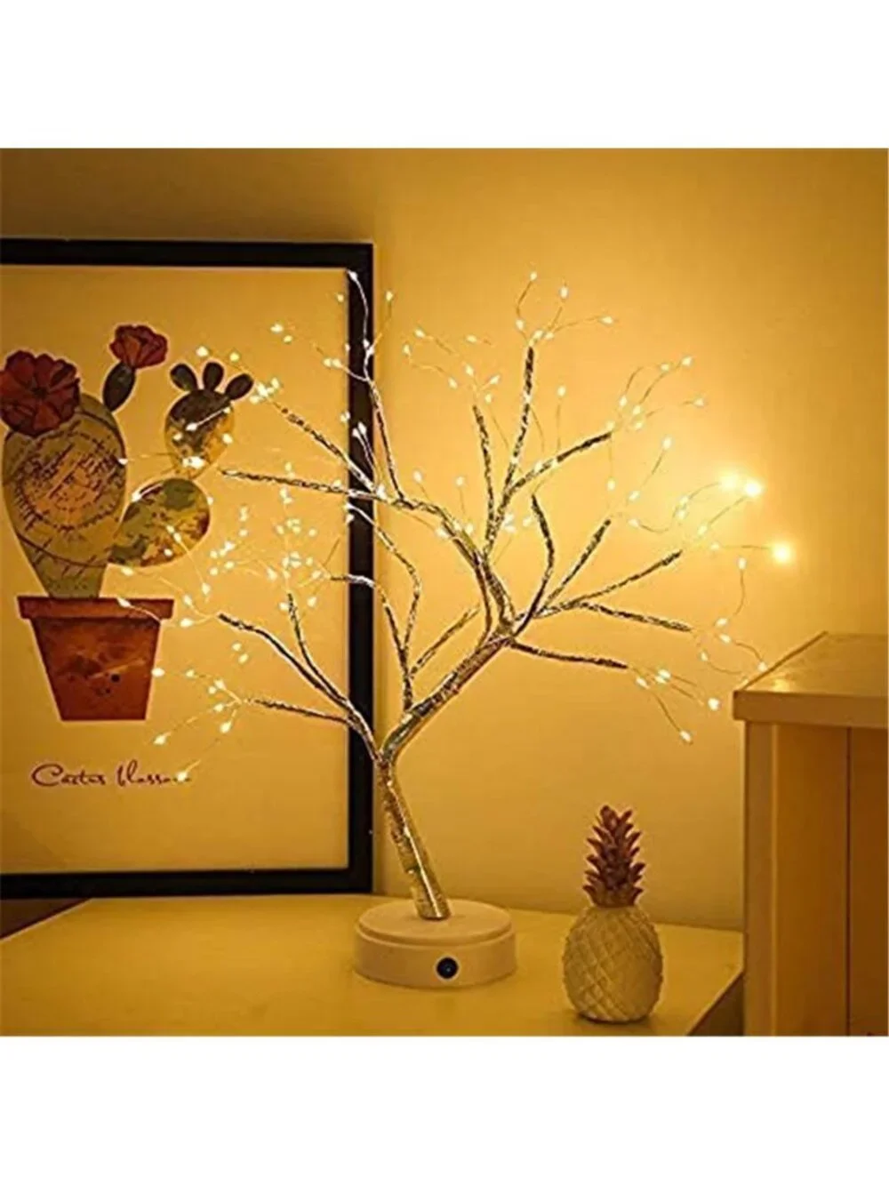 LED Bonsai Tree Light Warm White Fairy Lights USB Battery Tabletop Decor Lamp